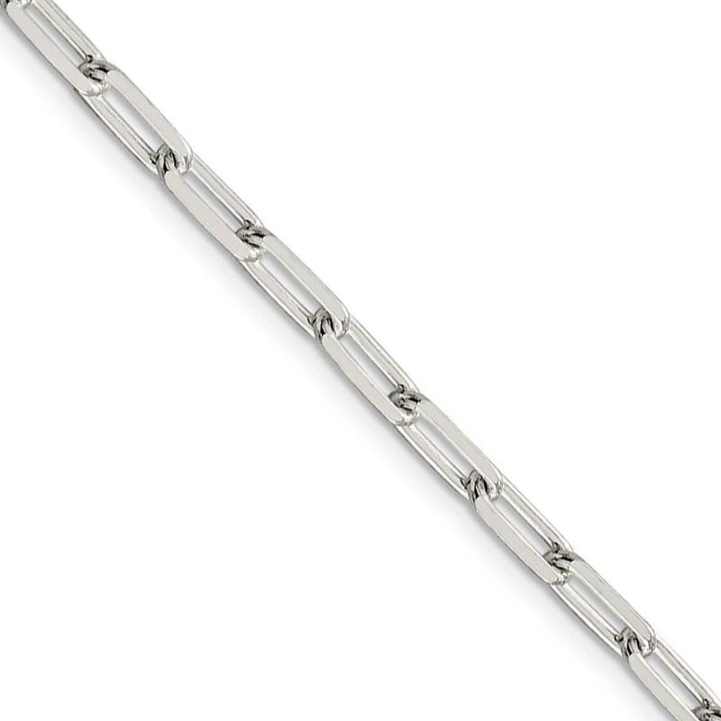 4.25mm Sterling Silver Solid Elongated Cable Chain Necklace, 30 Inch